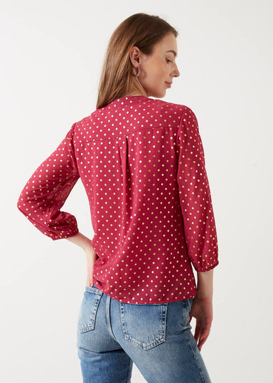 Marc Angelo Lana Collared Tie Top