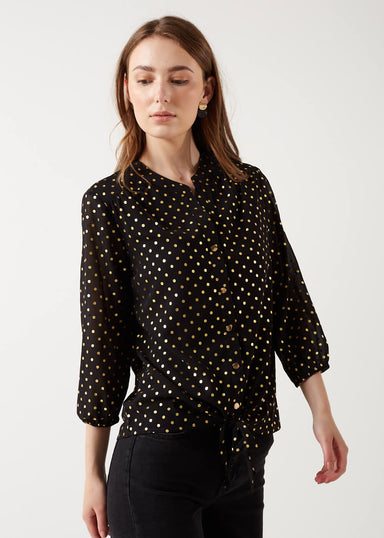 Marc Angelo Lana Collared Tie Top