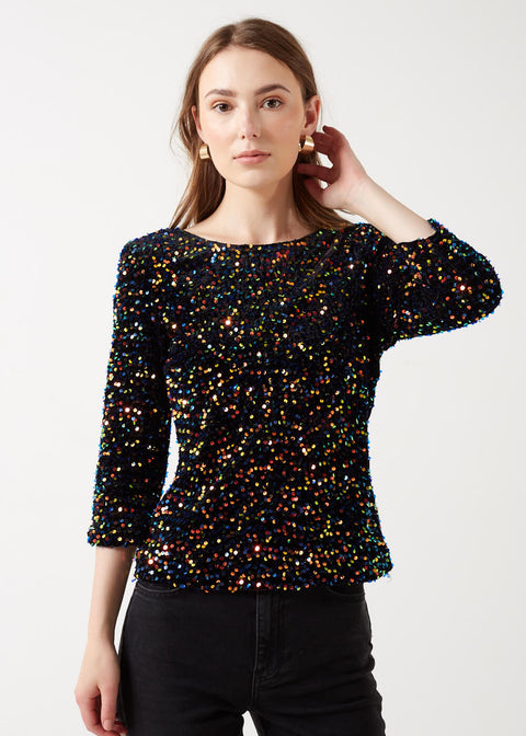 Marc Angelo Sequin U Back Top