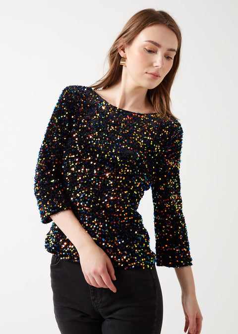 Marc Angelo Sequin U Back Top