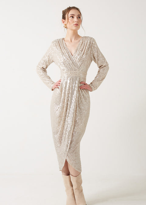 Marc Angelo Sequin Midi Dress