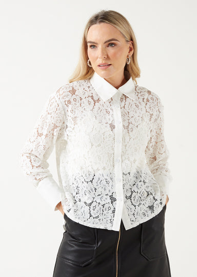 Marc Angelo Collared Lace Shirt