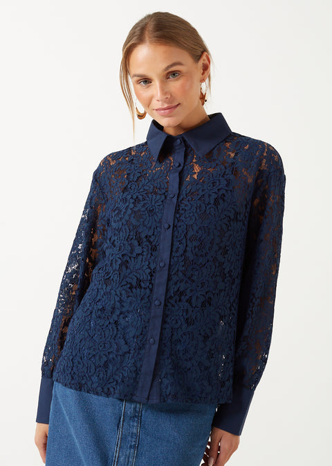 Marc Angelo Collared Lace Shirt