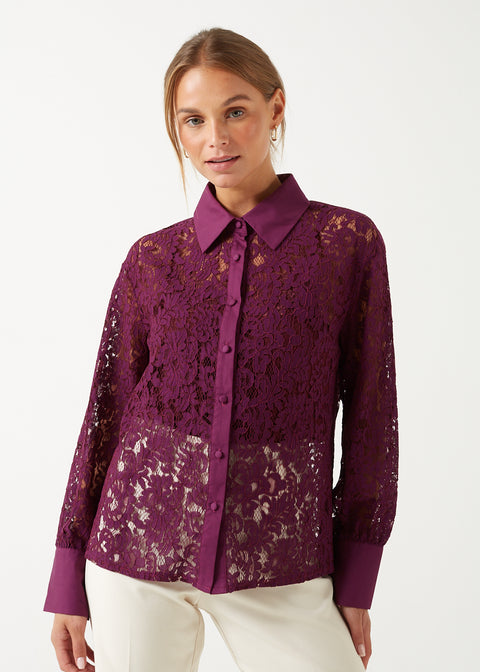 Marc Angelo Collared Lace Shirt