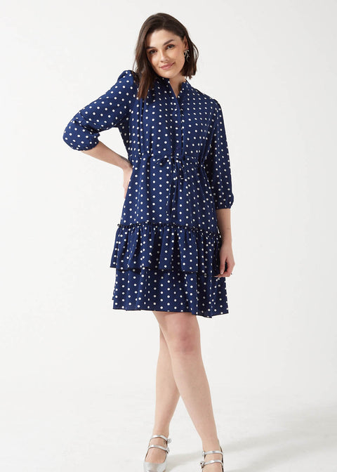 Pixie Daisy Ana Ruffle Hem Short Dress