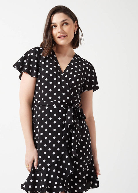 Pixie Daisy Ruffle Front Short Sleeve Dress