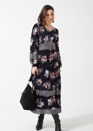 Marc Angelo Long Sleeved Floral Dress