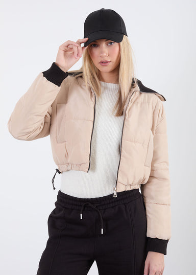 Cropped Puffer Jacket in Blush PD1241