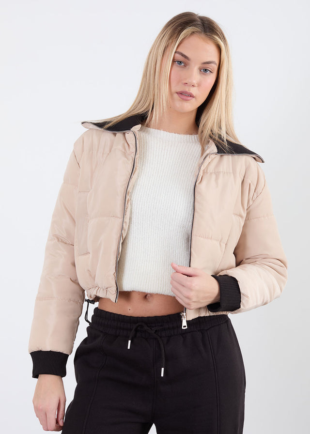 Cropped Puffer Jacket in Blush PD1241