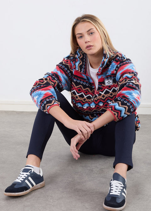 The Trek fleece in Red Aztec US45508