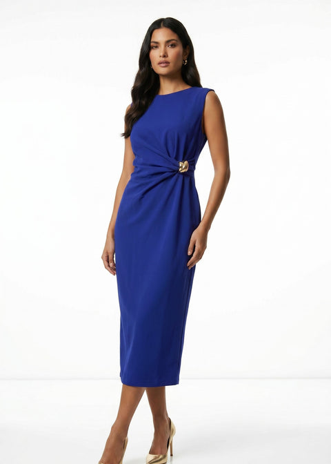 MA184/26 Sleeveless Midi Dress IN ROYAL BLUE