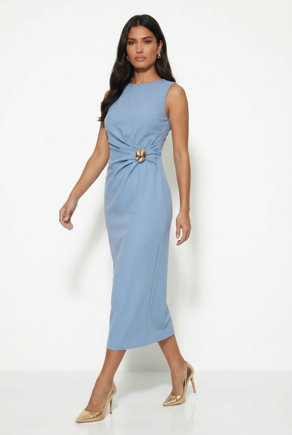 MA184/26 Sleeveless Midi Dress IN BLUE