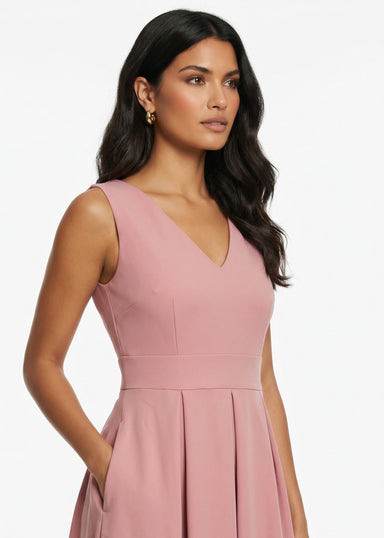 MA188/26 Sleeveless Midi Dress IN PINK - Marc Angelo