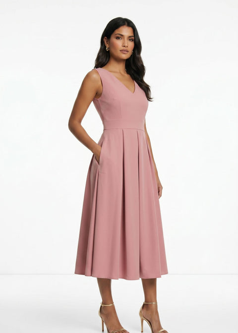 MA188/26 Sleeveless Midi Dress IN PINK
