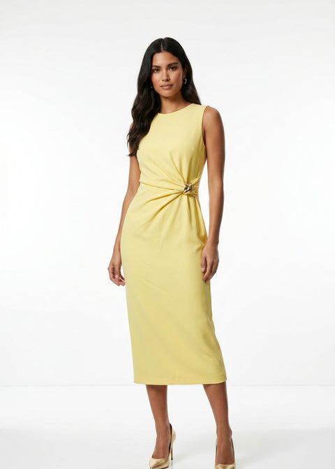 MA184/26 Sleeveless Midi Dress IN YELLOW