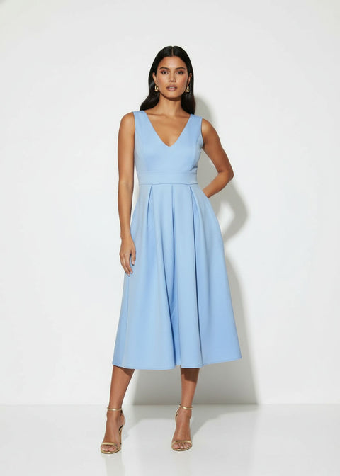 MA188/26 Sleeveless Midi Dress IN BLUE