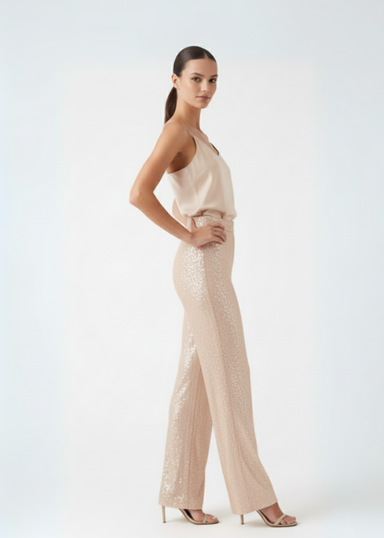 Marc Angelo Sequin Trouser MA34103 CHAMPAGNE