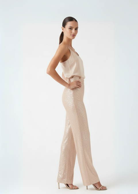 Marc Angelo Sequin Trouser MA34103 CHAMPAGNE