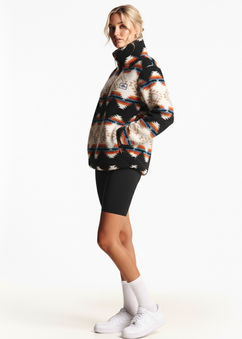 The Trek fleece in Black Aztec US45508