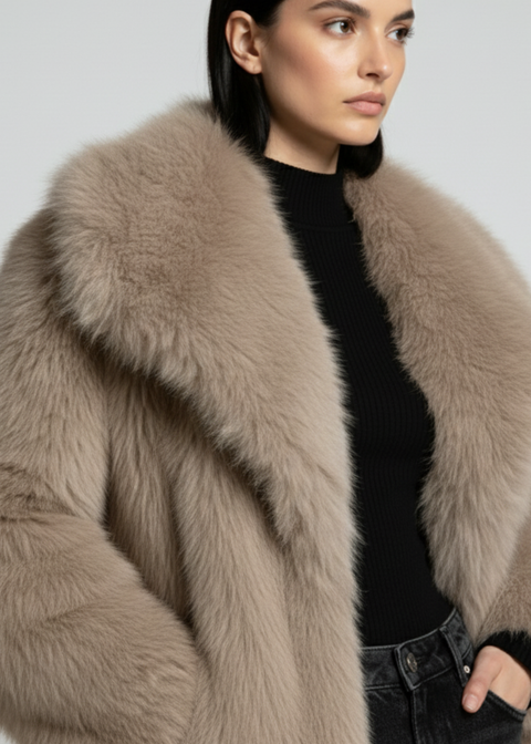 MARCANGELO FUR COAT MA85536 STONE