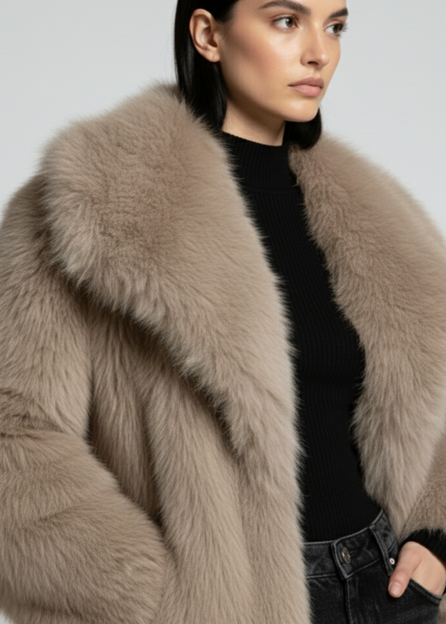 MARCANGELO FUR COAT MA85536 STONE