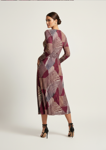 Marc Angelo JERSEY Midi Dress MA81336 PINK