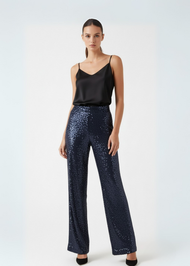 Marc Angelo Sequin Trouser MA34103 NAVY