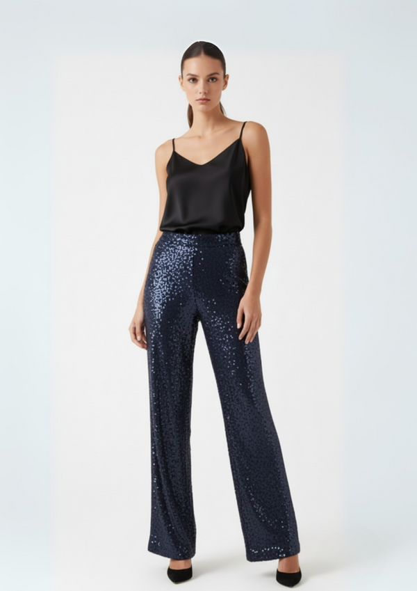 Marc Angelo Sequin Trouser MA34103 NAVY