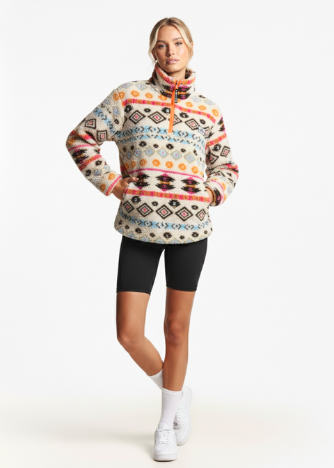 The Trek fleece in Hot Pink Aztec US45508