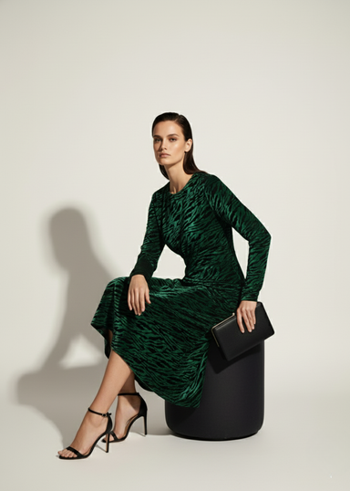 Marc Angelo Velvet Midi Dress MA812925 D357 Green