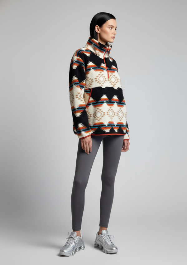 The Trek fleece in BLACK AZTEC US45508