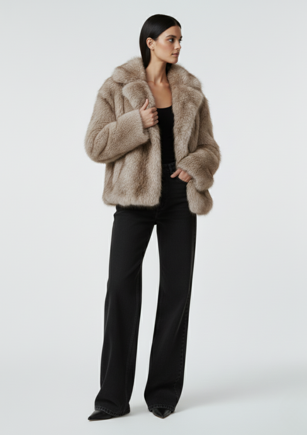 MARCANGELO FUR COAT MA85535 STONE