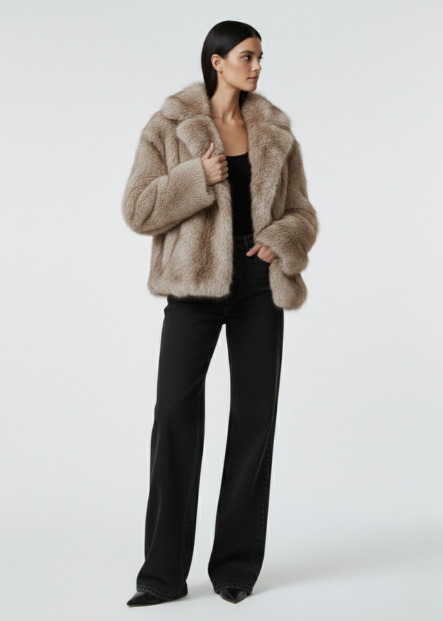 MARCANGELO FUR COAT MA85535 STONE