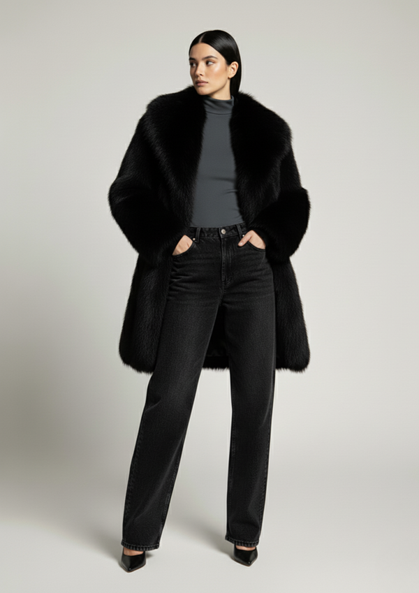 MARCANGELO FUR COAT MA85536 BLACK