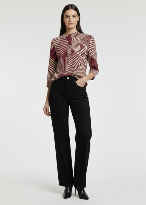 MARCANGELO SEQUIN TOP MA821580 BURGUNDY