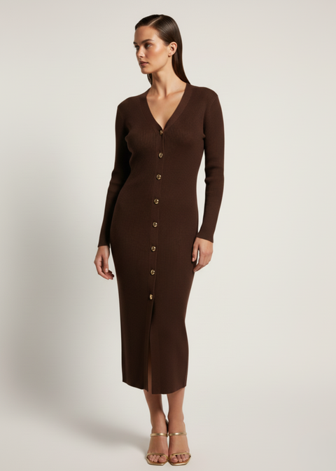 Marc Angelo KNIT DRESS MA86611 BROWN