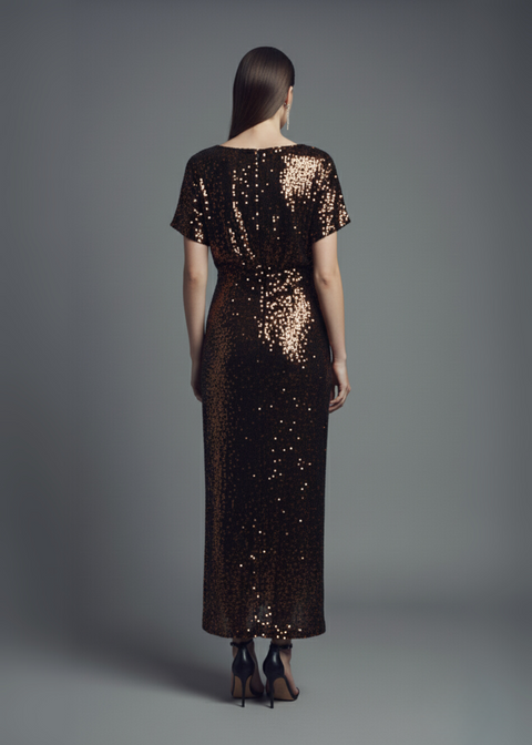 Marc Angelo Sequin Midi Dress MA812909 black