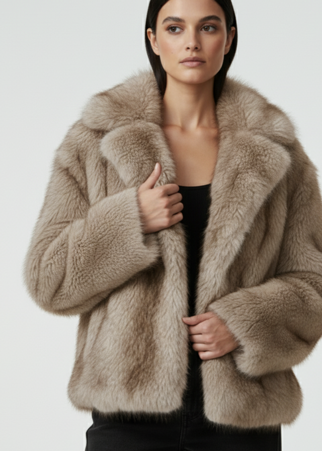 MARCANGELO FUR COAT MA85535 STONE