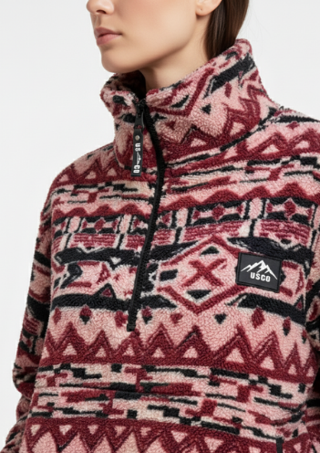 The Trek fleece in BERRY AZTEC US45508