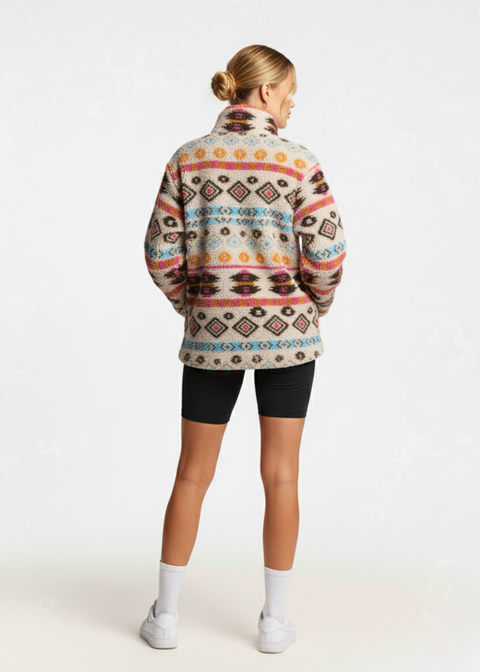 The Trek fleece in Hot Pink Aztec US45508