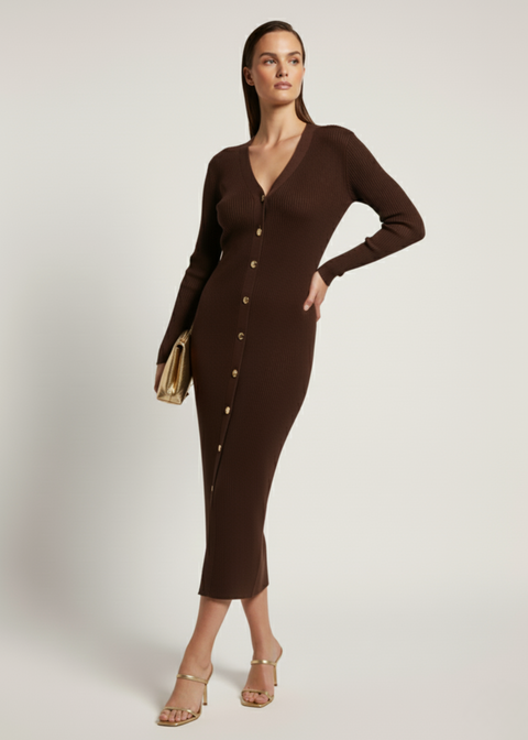 Marc Angelo KNIT DRESS MA86611 BROWN