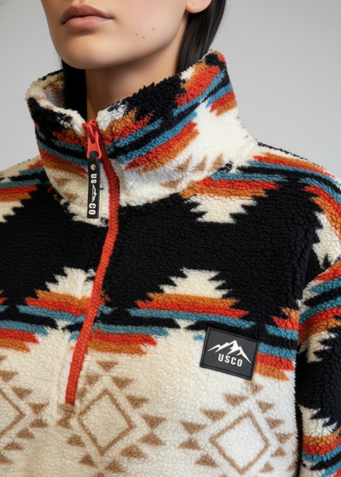 The Trek fleece in BLACK AZTEC US45508