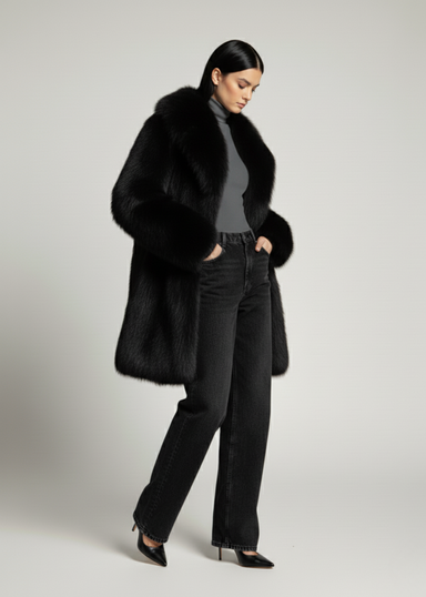 MARCANGELO FUR COAT MA85536 BLACK