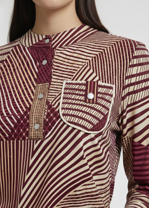 MARCANGELO SEQUIN TOP MA821580 BURGUNDY