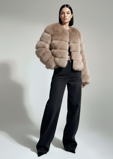 Pixie Daisy Fur Jacket PD85533 Mocha