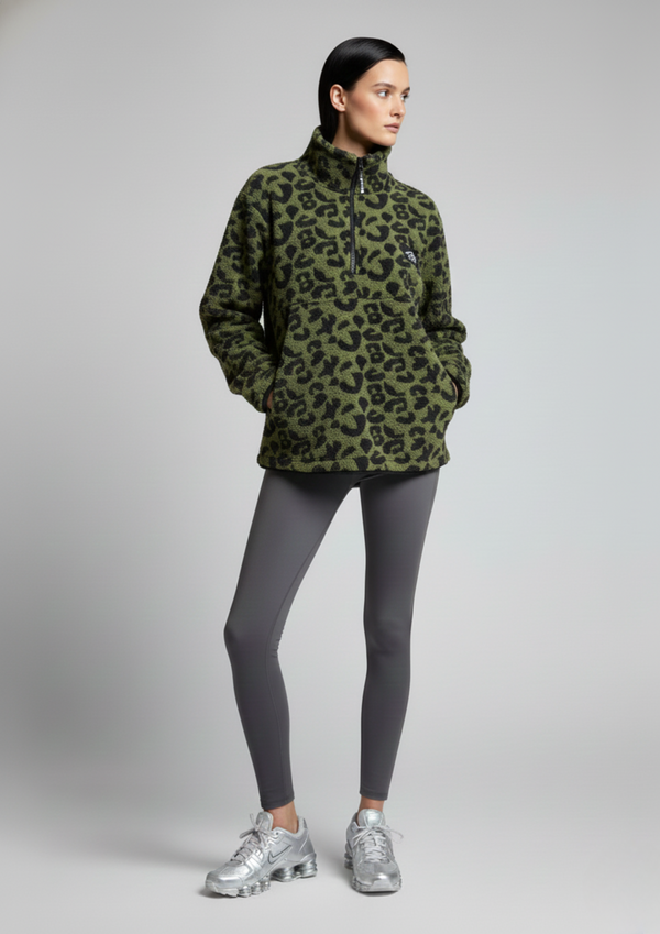 The Trek fleece in GREEN LEOPARD US45508
