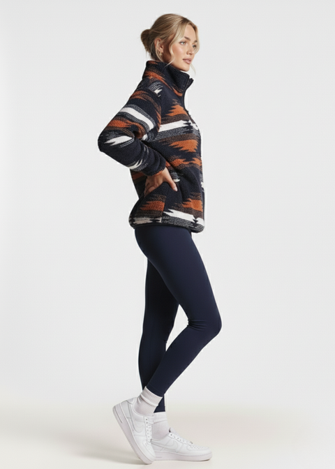 The Trek fleece in Navy Aztec US45508