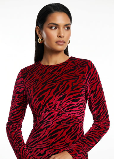 Marc Angelo Velvet Midi Dress MA812925 D358 red - Marc Angelo