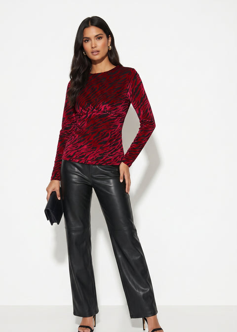 MA82297 T357 Velvet Top In Red