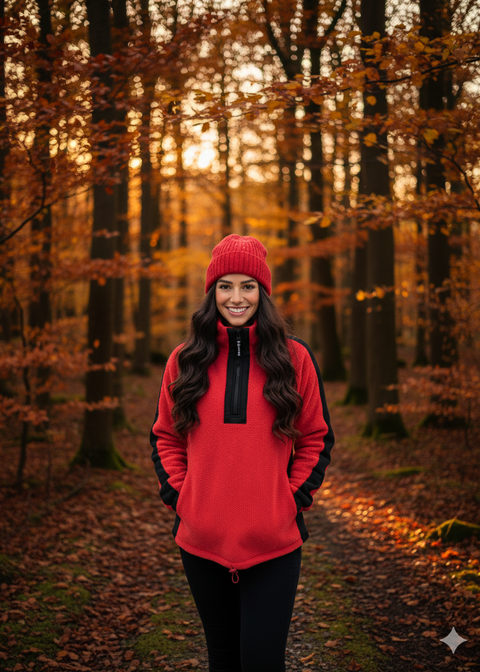 Horizon Fleece in Red/Black Contrast US45519